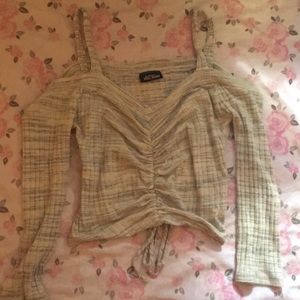 non - strapless, off the shoulder crop top